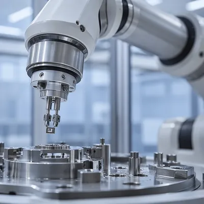 Precision Robot Arm Assembly Close-Up
