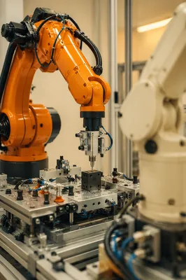 Precision Robot Arm in Modern Manufacturing Lab