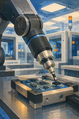 Robotic Arm Precision Assembly Close Up