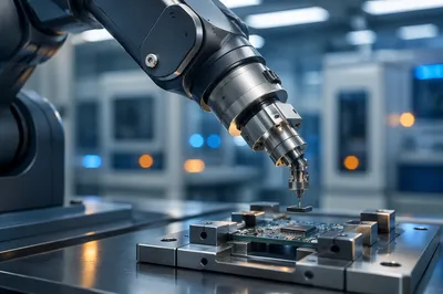 Precision Robotic Arm Assembly Close Up