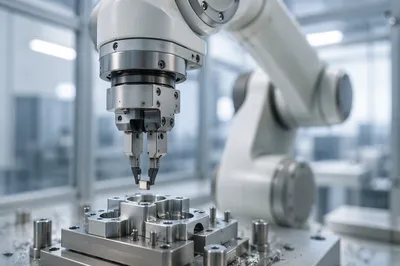 Precision Robot Arm Assembly Close-Up