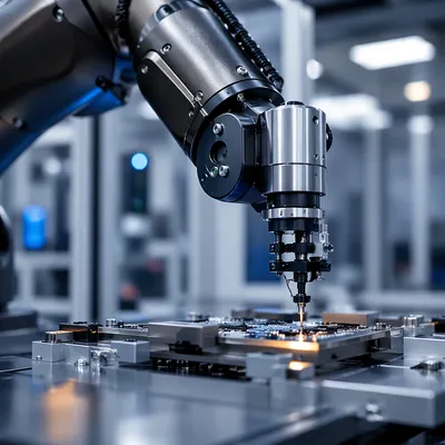 Robotic Arm Precision Assembly Close Up