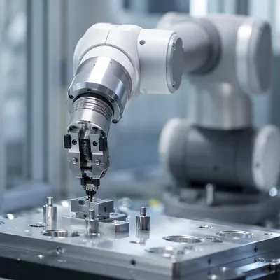 Precision Robot Arm Assembly Close-Up