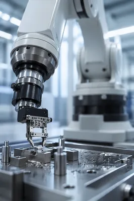 Precision Robot Arm Assembly Close Up