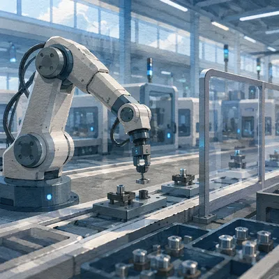 Robotic Arm on Modern Factory Line