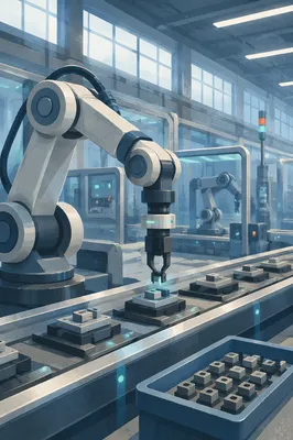 Robotic Arm in Modern Factory Line