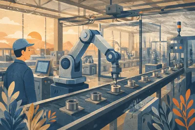 Robotic Arm in Modern Automated Factory