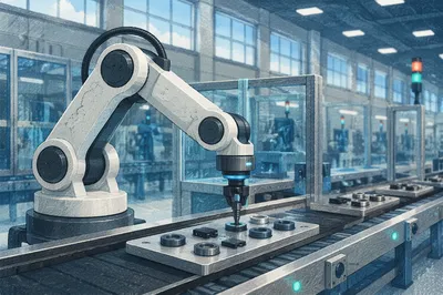 Robotic Arm in Modern Factory Line