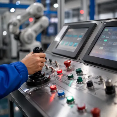 Industrial Control Console in Modern Factory