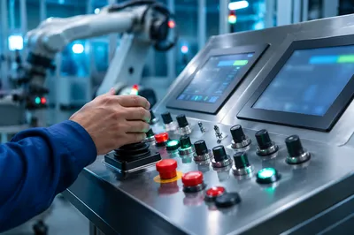 Industrial Robot Arm Factory Control Console