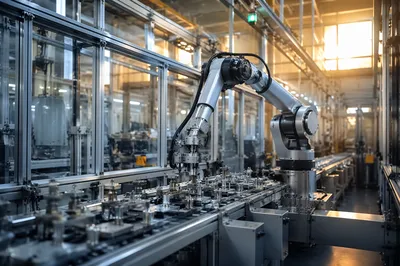Robotic Arm in Modern Automated Factory