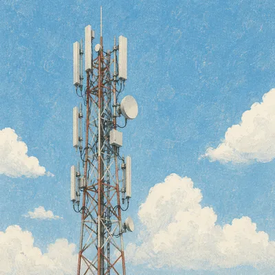 Communication Tower Under Bright Blue Sky