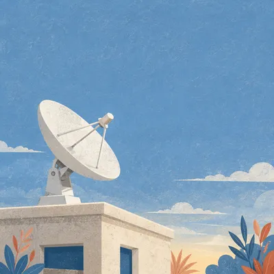 Satellite Dish Under Clear Blue Sky