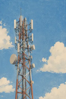 Communication Tower Under Bright Blue Sky