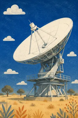 Satellite Dish Under Clear Blue Sky