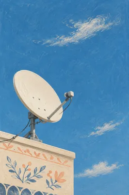 White Satellite Dish Under Clear Blue Sky