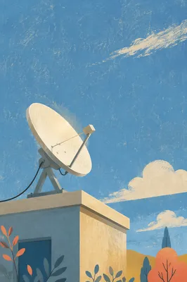 Satellite Dish Under Clear Morning Sky