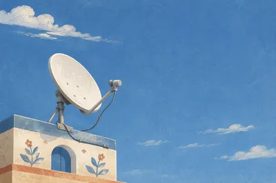 Satellite Dish Under Clear Blue Sky