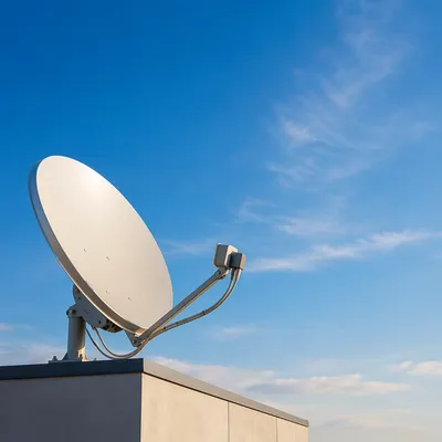 Satellite Dish Under Clear Blue Sky