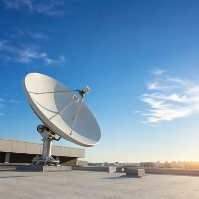 Satellite Dish Under Clear Blue Sky