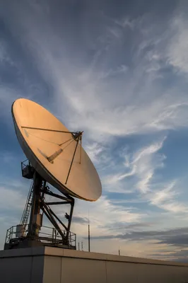 Satellite Dish Under Blue Communication Sky