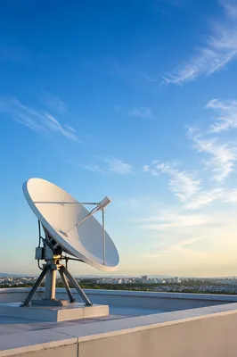 Satellite Dish Under Clear Morning Sky
