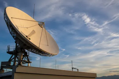 Satellite Dish Under Blue Communication Sky