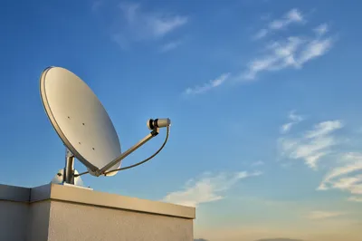 Satellite Dish Under Clear Morning Sky
