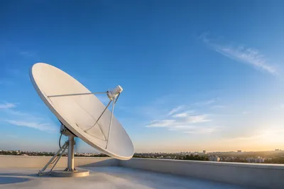 Satellite Dish Under Clear Blue Sky