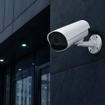 Exterior Security Camera on Modern Building