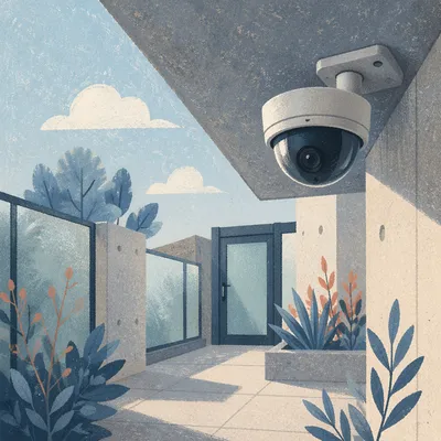 Modern Exterior Security Camera at Entrance