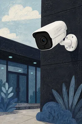 Modern Exterior Security Camera Close-Up