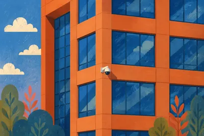 Security Camera on Modern Office Facade