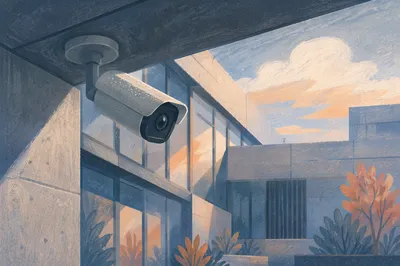 Exterior Security Camera on Modern Building