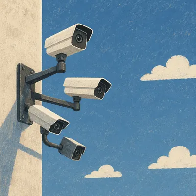 Outdoor Security Cameras on Modern Building Wall