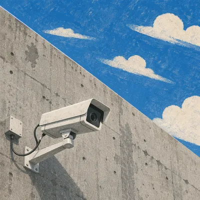 Outdoor Security Camera on Concrete Wall