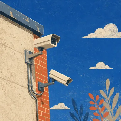 Building Wall Security Cameras Under Blue Sky