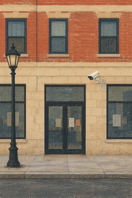 Security Camera on Urban Building Facade