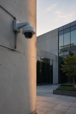 Dome Security Camera on Urban Wall