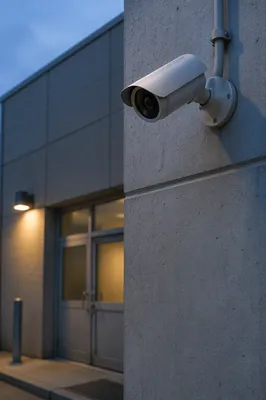 Security Camera on Concrete Building Wall