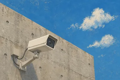 Outdoor Security Camera on Concrete Wall