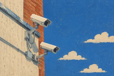 Building Wall Security Cameras Under Blue Sky