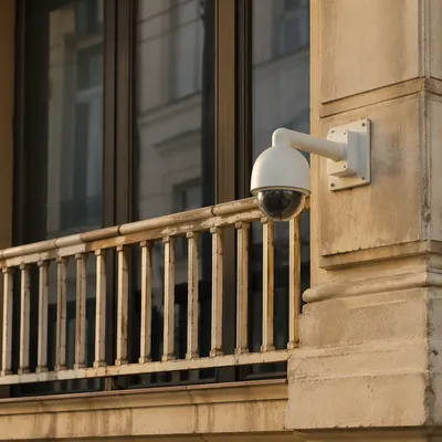 Urban Building Wall Security Camera Surveillance