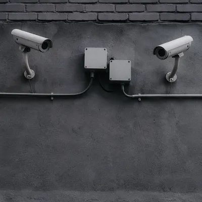 Wall Mounted Security Cameras on Concrete Building