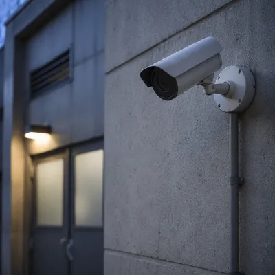 Security Camera on Concrete Building Wall