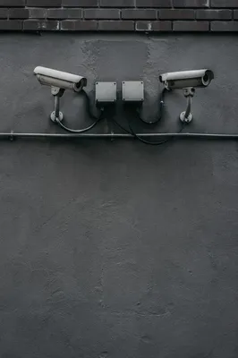 Building Wall Security Cameras Surveillance Detail