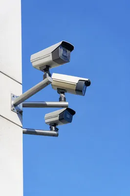 Outdoor Security Cameras on Modern Building Wall