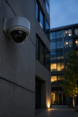 Dome Security Camera at Blue Hour