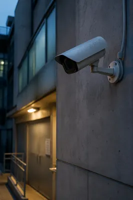 Security Camera on Concrete Building Wall