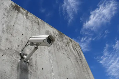Outdoor Security Camera on Concrete Wall
